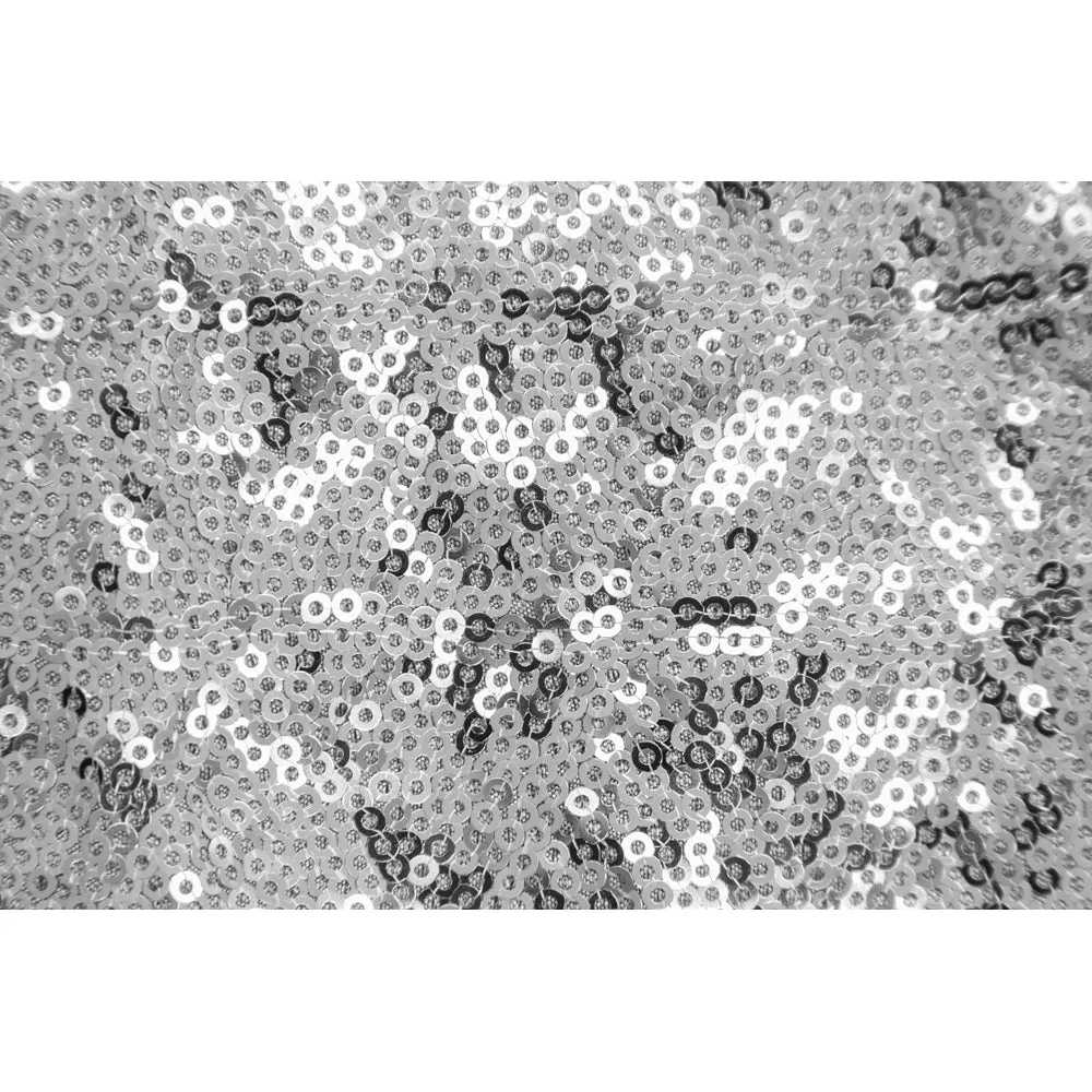 Diamond Glitz Sequin Rectangular Tablecloth 90"x132" - Silver